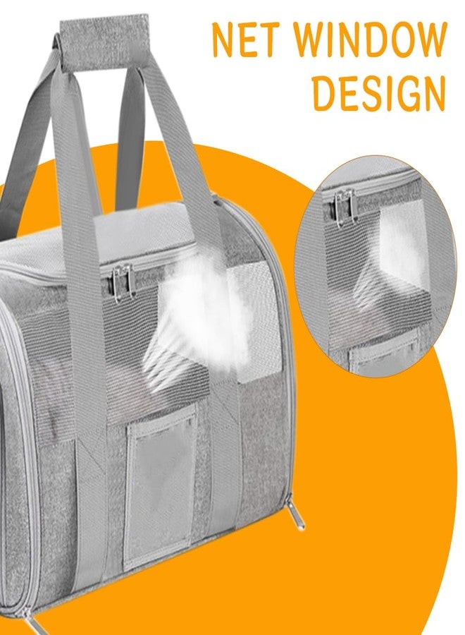 Qpets® Cat Carrier Bag, Breathable Cat Bag Mesh Pet Carrier, Multifunctional Folding Pet Carrier with Food Box & Handle & Shoulder Strap (43X30X28cm) - Image 4